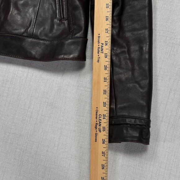 Knoles & Carter Italian Lambskin Leather Jacket Black Moto Zip Front Size XL - Picture 10 of 14